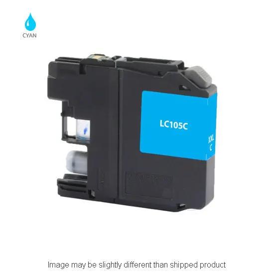 LC105C cyan ink cartridge for Brother printers from The Toner Depot, XH high-yield (blue label)