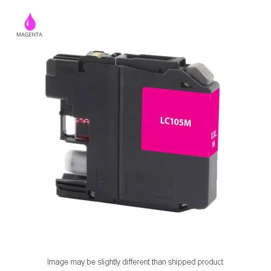 LC105M magenta ink cartridge for Brother printers, replacement cartridge.