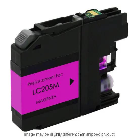LC205M magenta ink cartridge with pink label on black plastic housing