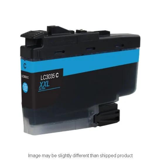 Brother LC3035C Ultra Hi Cyan ink cartridge, cyan with blue label, by The Toner Depot