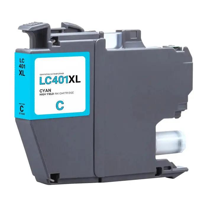 LC401XL high-yield cyan ink cartridge compatible with Brother printers