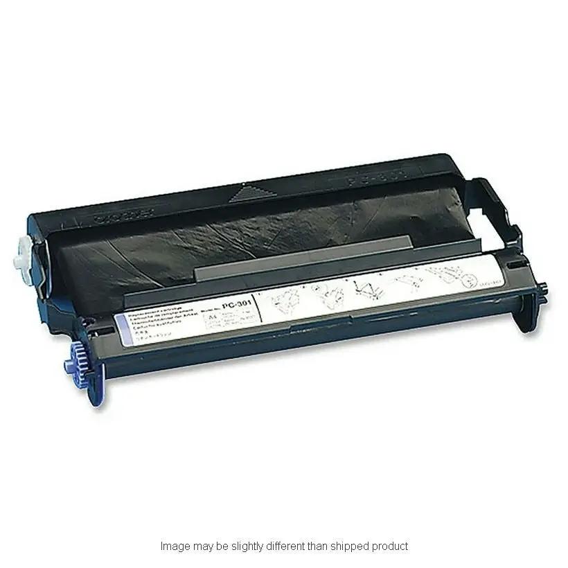 Brother PC301 thermal print cartridge in black with blue end caps