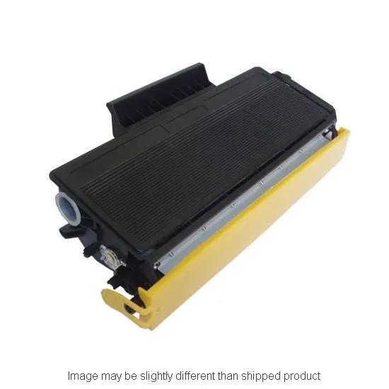 Brother TN580 hi-yield black toner cartridge with yellow end cap.