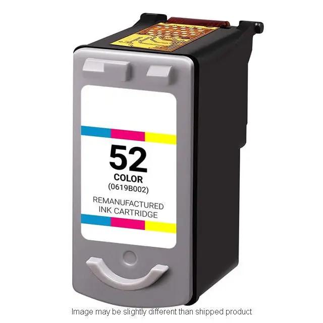 Canon CL52 color ink cartridge, remanufactured, gray plastic body with color band label