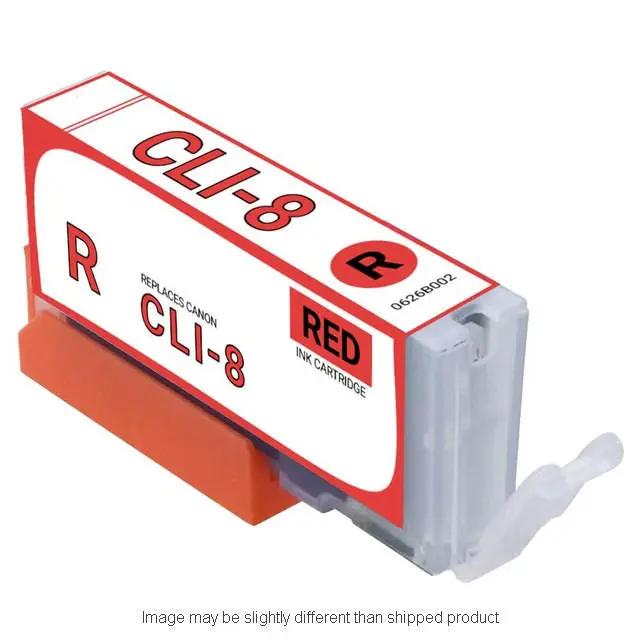 Canon CLI-8 red ink cartridge with orange chip and red label