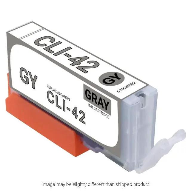 CLI-42 gray ink cartridge; gray body with orange protective clip