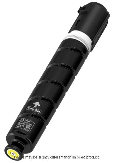 CRG034 SD Yellow toner cartridge for Canon; black cylindrical body with yellow end cap