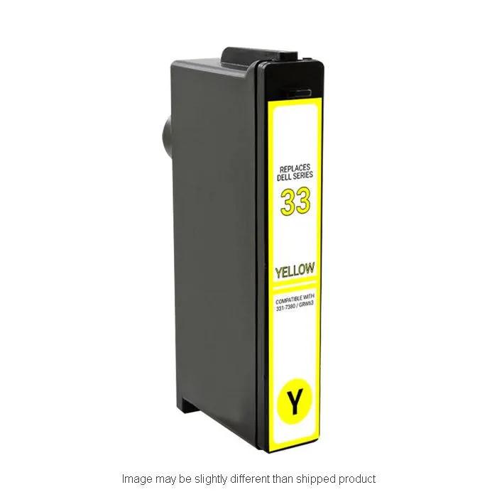 Dell 33 XH yellow ink cartridge with yellow label, Series 33 replacement