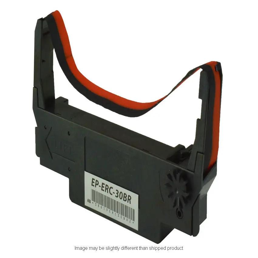 EP-ERC-30BR black ribbon cartridge with red ribbon, plastic housing