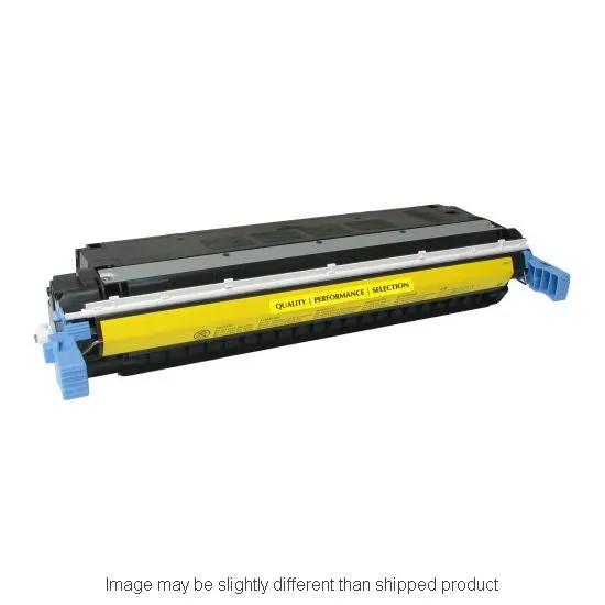 HP 645A SD Yellow toner cartridge with blue pull tabs by The Toner Depot for HP color laser printers