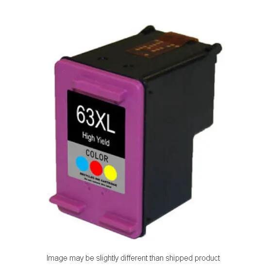 HP 63XL tri-color ink cartridge with magenta front panel; high-yield color by The Toner Depot