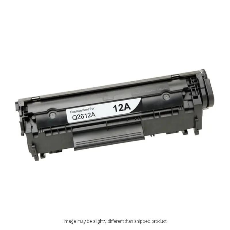 Remanufactured HP 12A Q2612A standard-yield black toner cartridge, 2,000-page yield