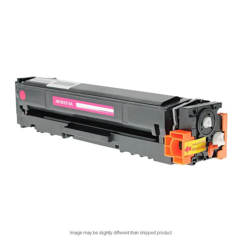 215A magenta HP toner cartridge with orange installation clips