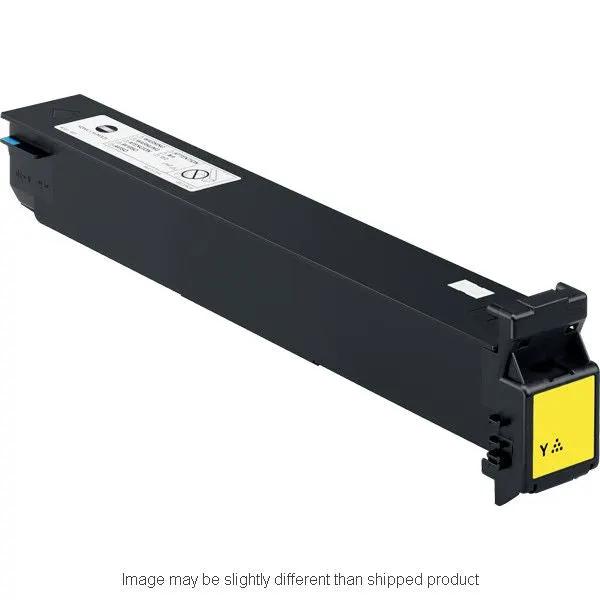 TN214 SD Yellow toner cartridge for Konica printers; black body with yellow end label from The Toner Depot