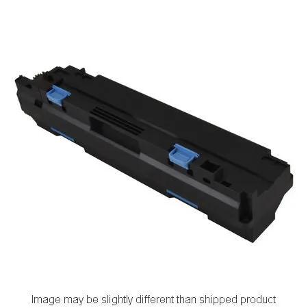 WX107 waste container, black plastic with blue latch by The Toner Depot.