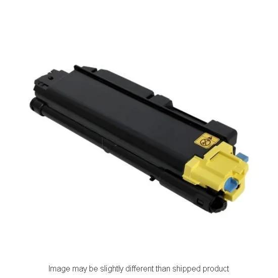 TK5152 SD Yellow toner cartridge by The Toner Depot for Kyocera; black housing with yellow end and blue connectors.