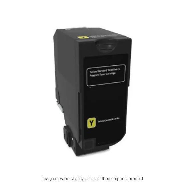 LW Yellow toner cartridge in black housing with yellow label