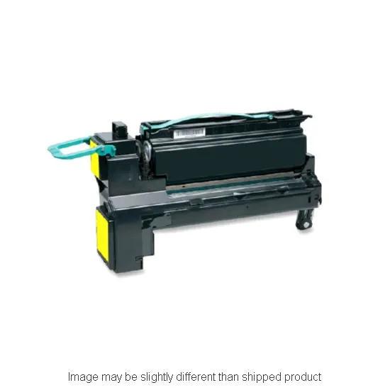Lexmark yellow toner cartridge C792X2YG, XH yield; black body with teal pull handle