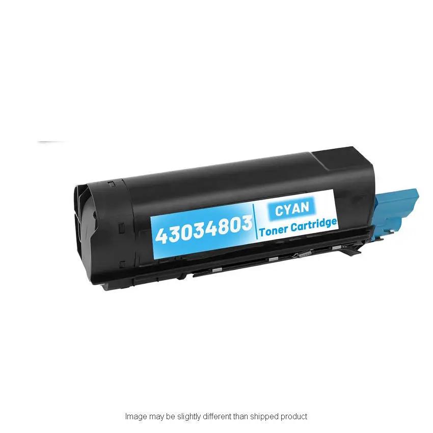 SD cyan toner cartridge 43034803 with blue label on black cartridge body