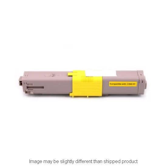OKIDATA hi-yield yellow toner cartridge, gray body with yellow securing clip