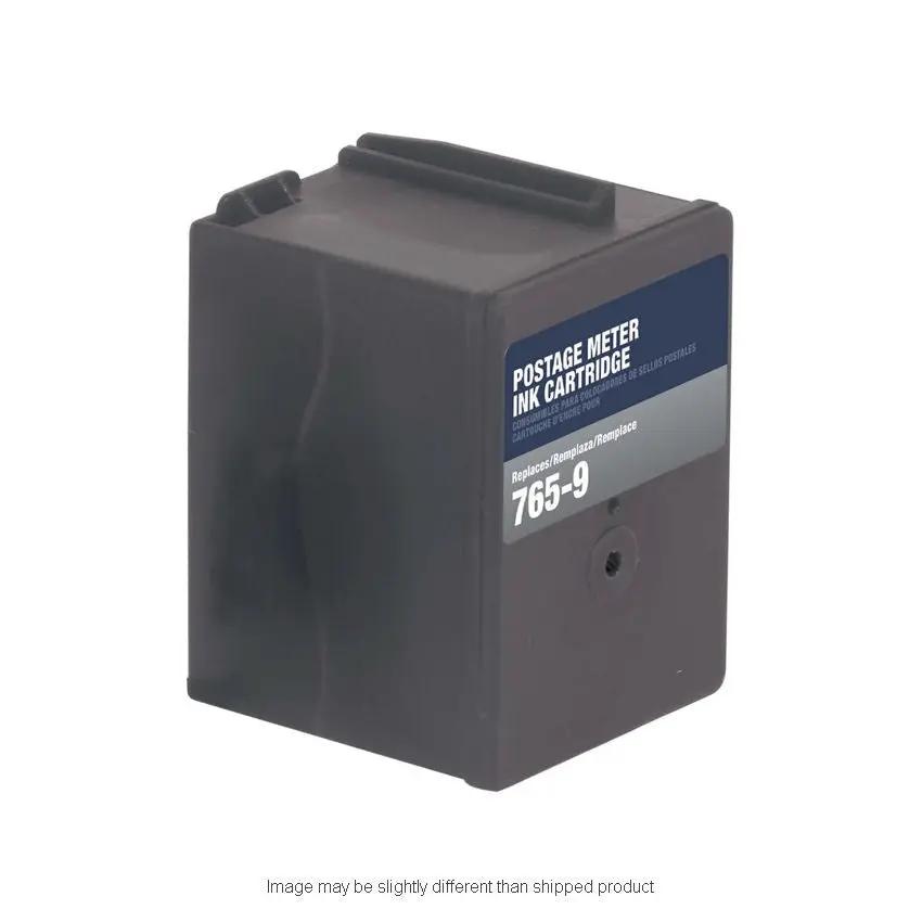 Postage meter ink cartridge 765-9 in black plastic housing with blue label