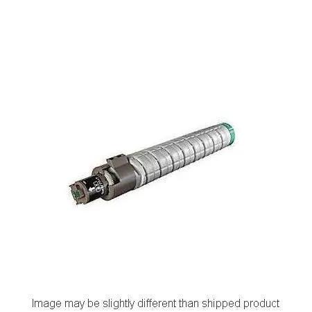 Ricoh 841621 HI-YLD black toner cartridge; long metallic cylinder with green label