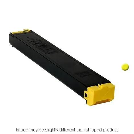 Sharp MX-23NTYA SD yellow toner cartridge, black body with yellow end cap